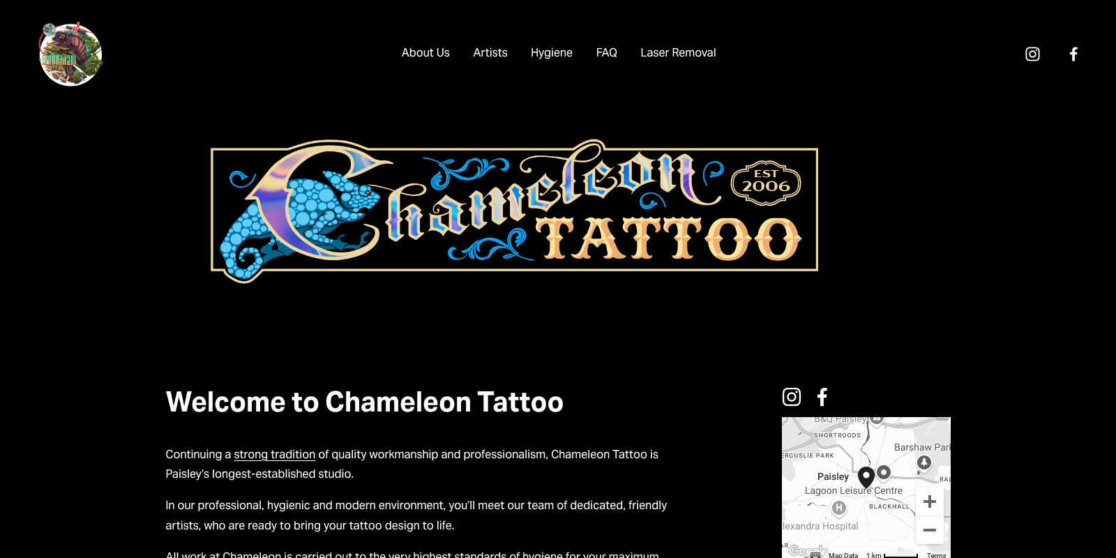 Preview of http://www.tattoochameleon.co.uk