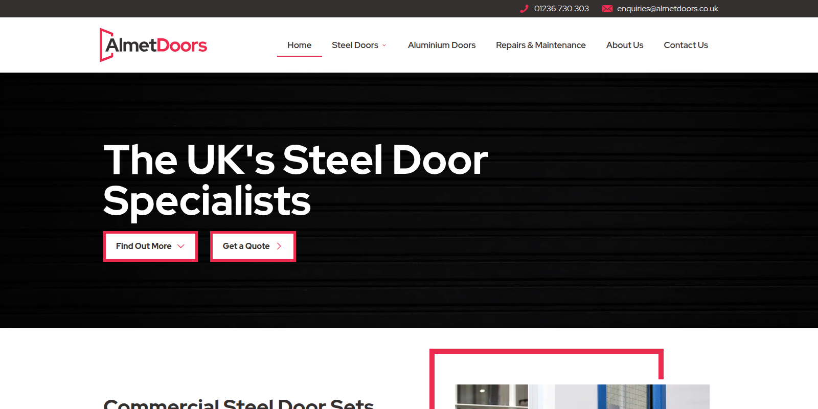 Preview of https://www.almetsteeldoors.co.uk/