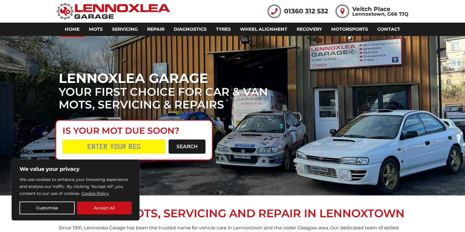 Preview of https://www.lennoxleagarage.co.uk/