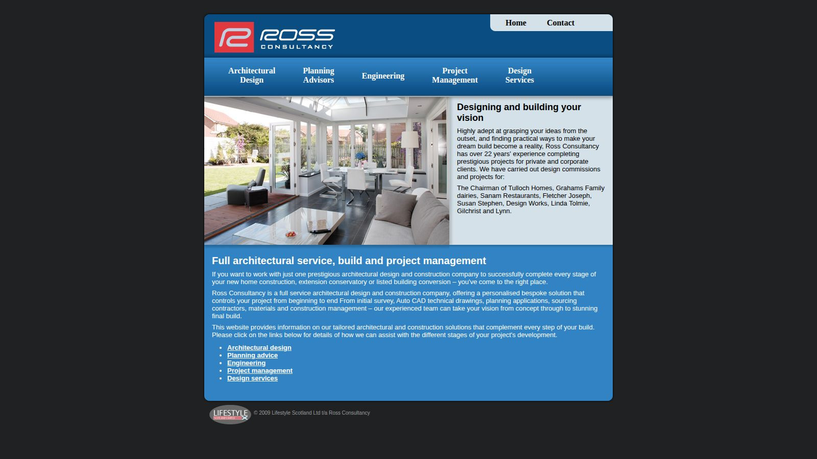Screenshot of the The Ross Consultancy website