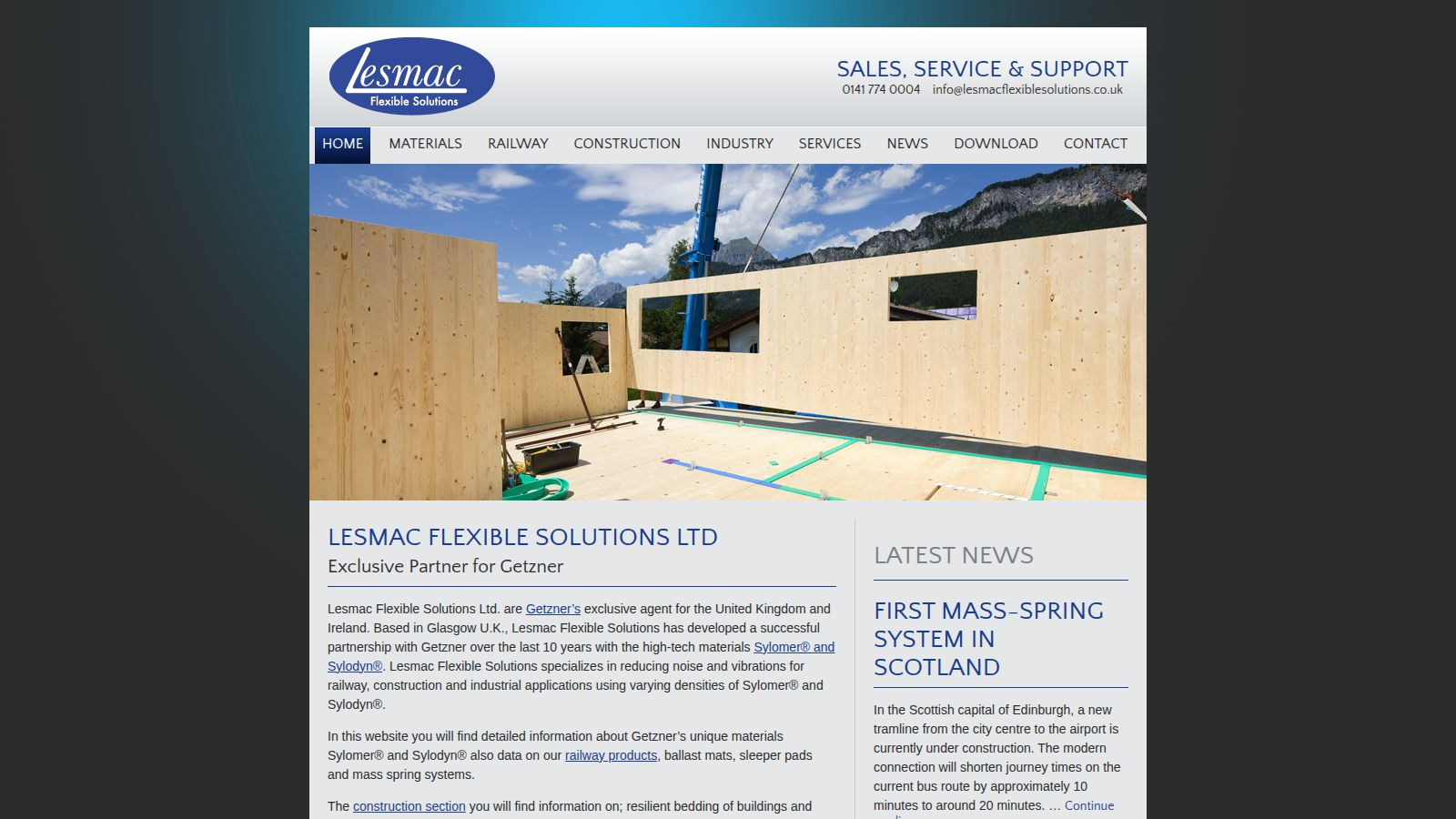 Screenshot of the Lesmac Flexible Solutions website