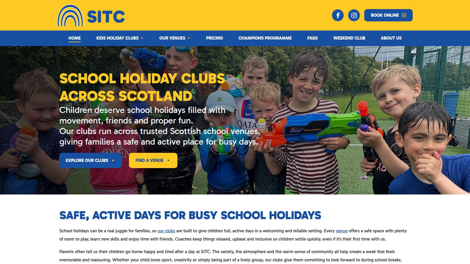 Screenshot of the SITC website