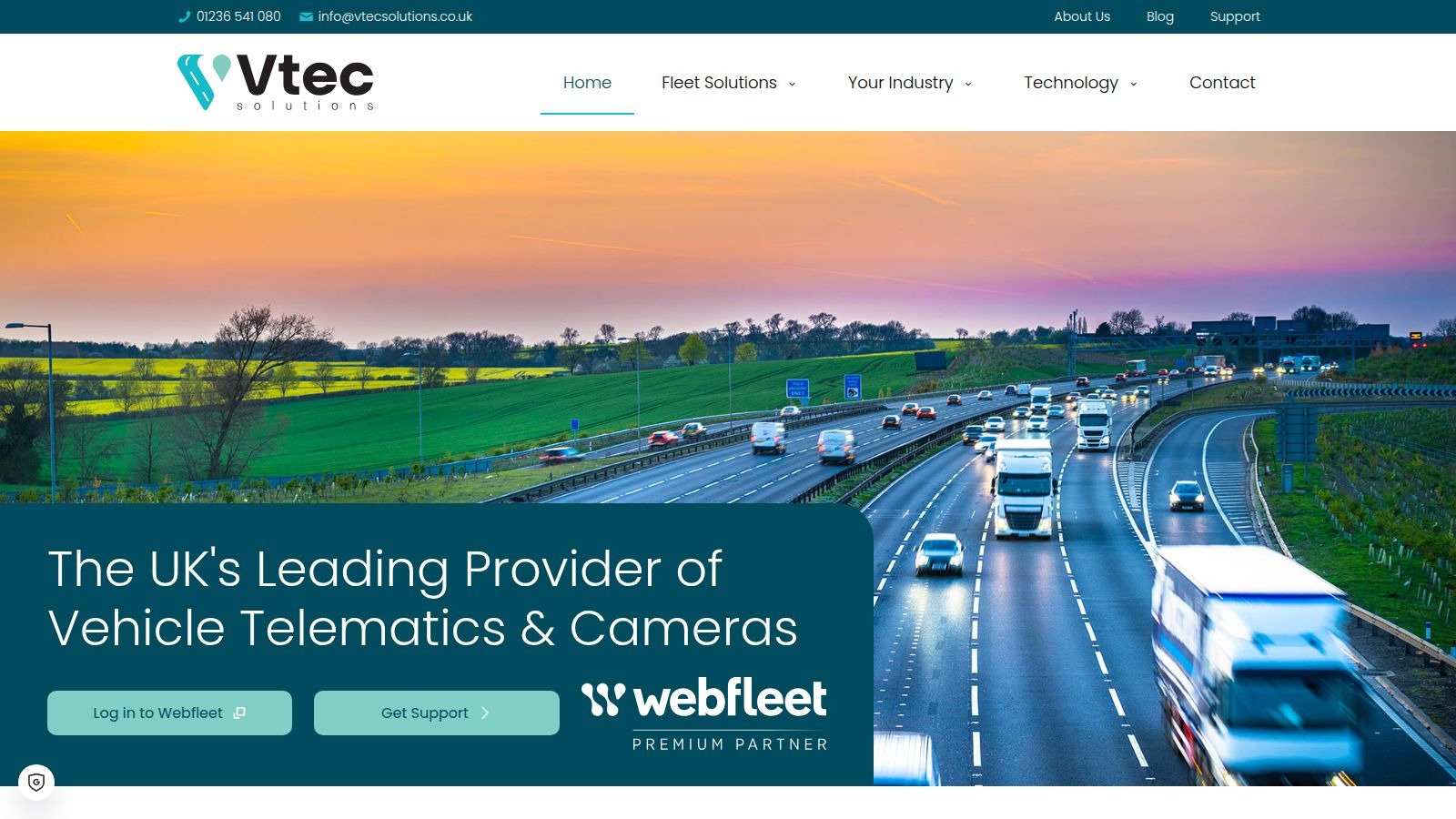 Screenshot of the Vtec Solutions website