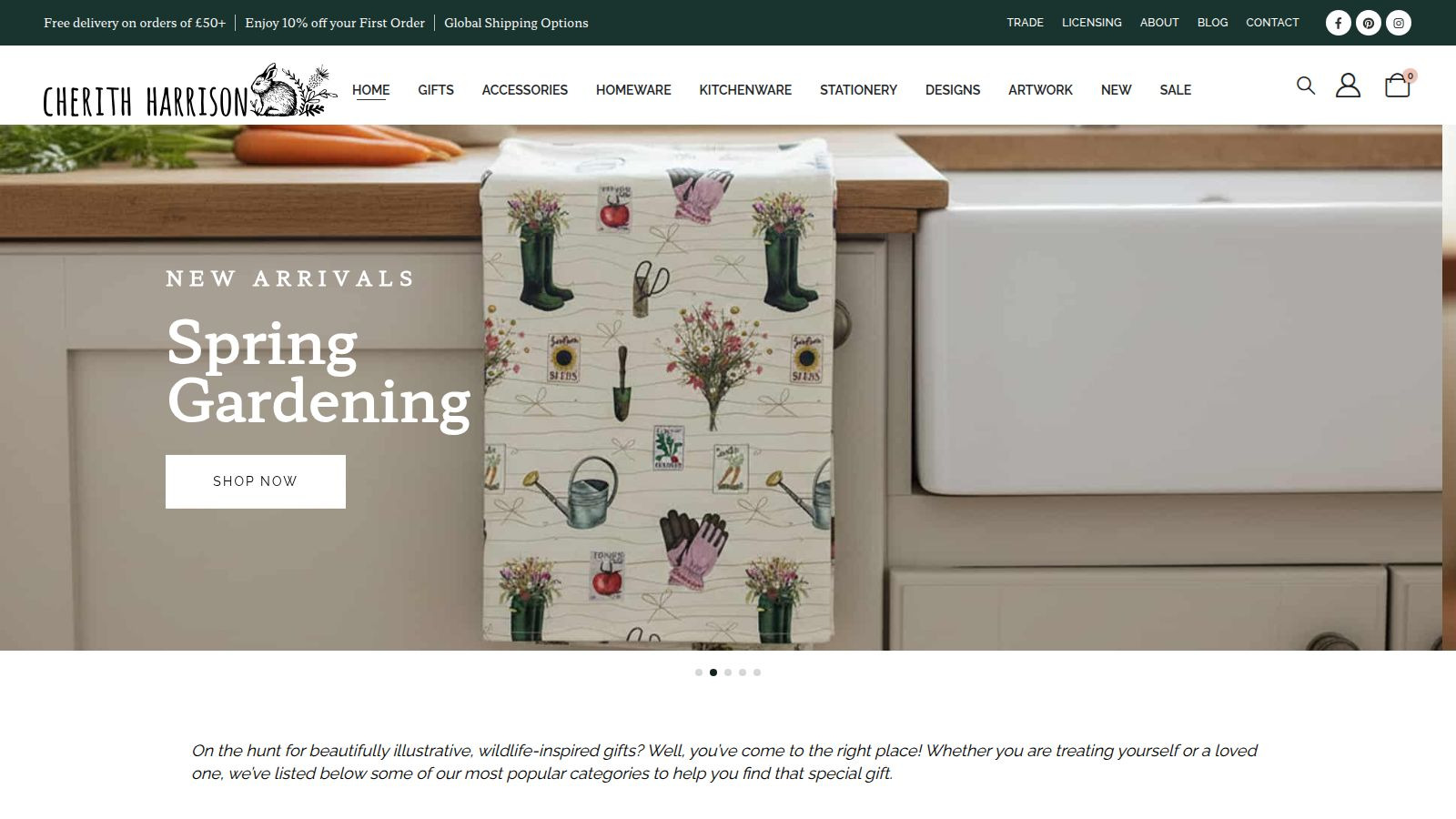 Screenshot of the Cherith Harrison website