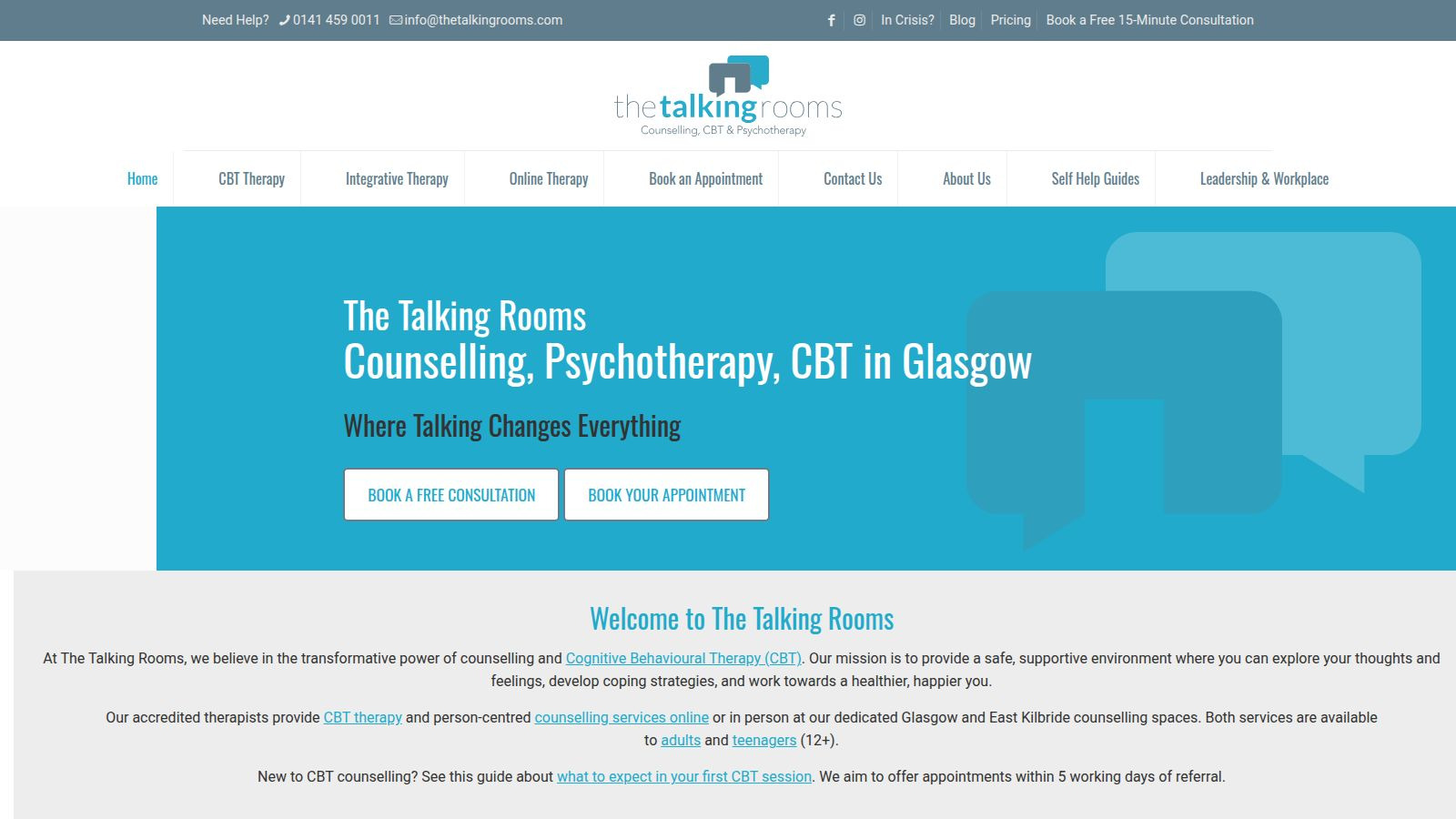 Screenshot of the The Talking Rooms website