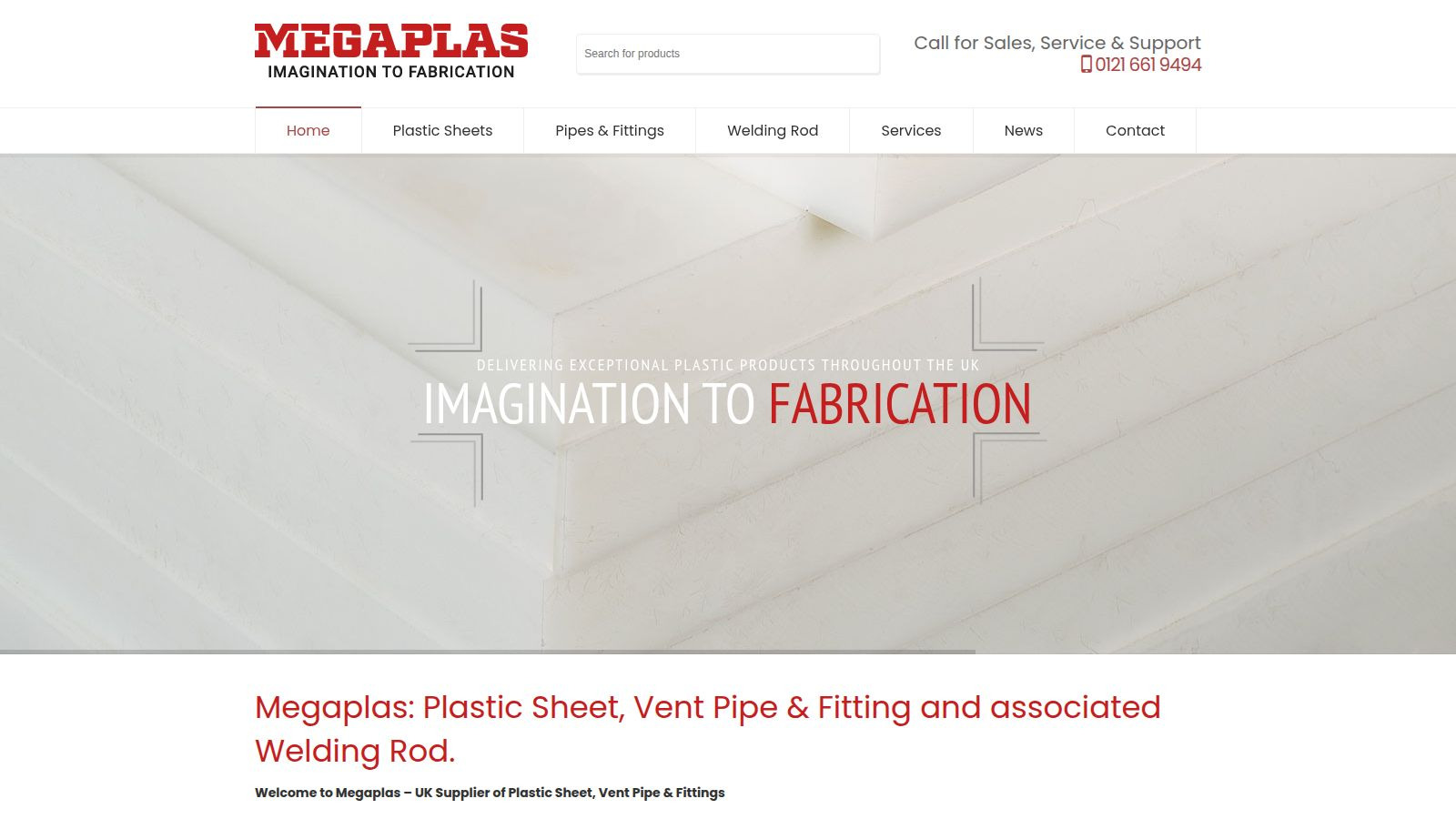 Screenshot of the Megaplas website