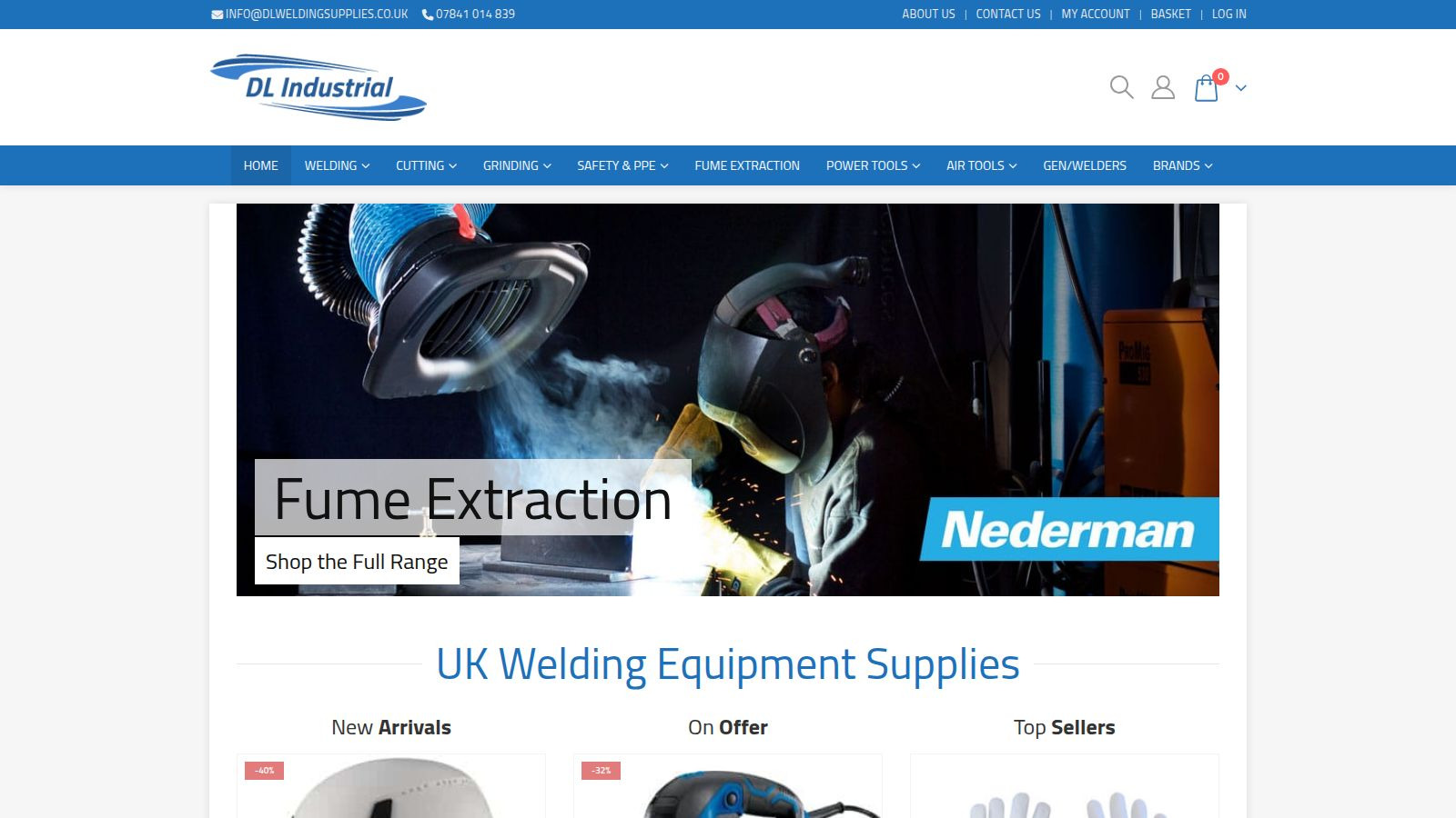 Screenshot of the DL Welding website