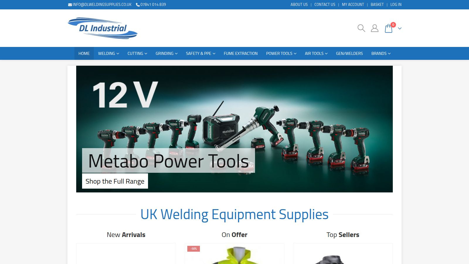 Screenshot of the DL Welding website