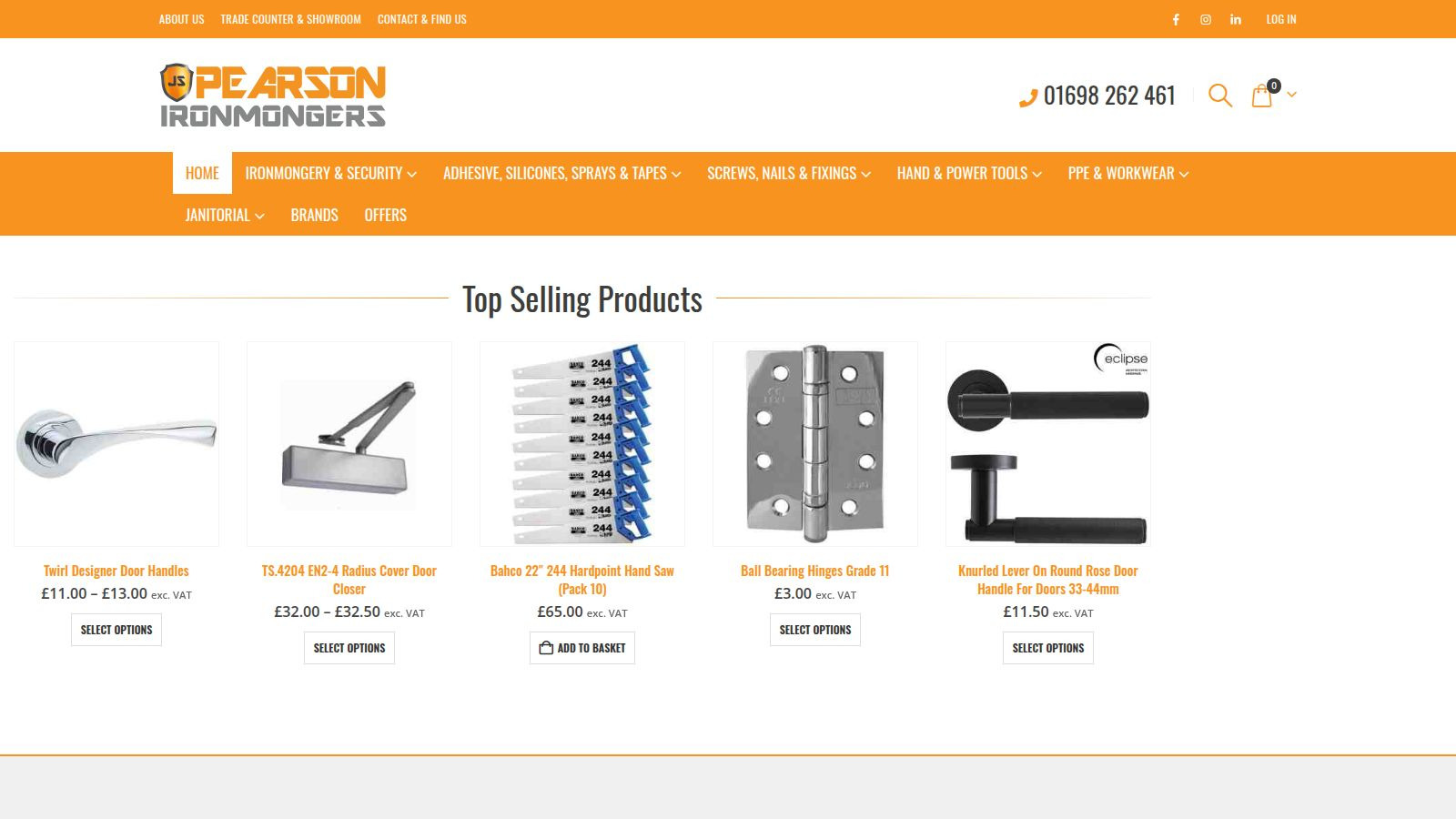Screenshot of the JS Pearson website
