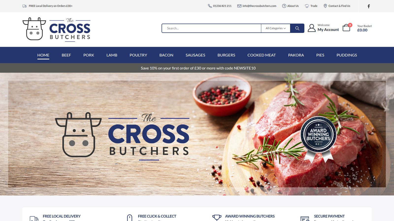 Screenshot of the The Cross Butchers website