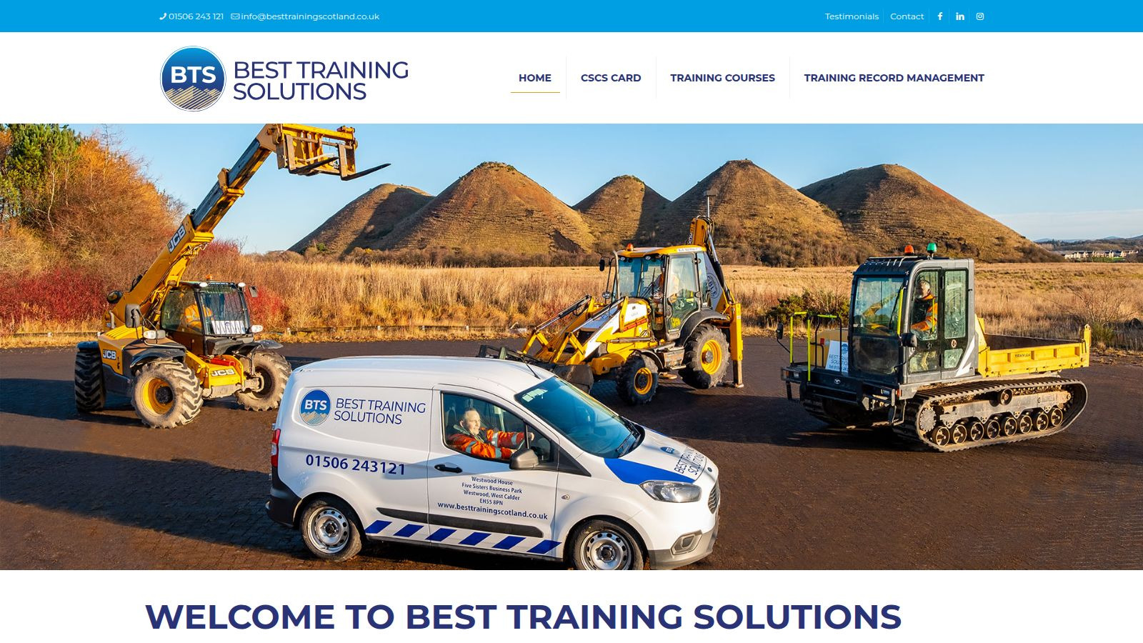 Screenshot of the Best Training Scotland website