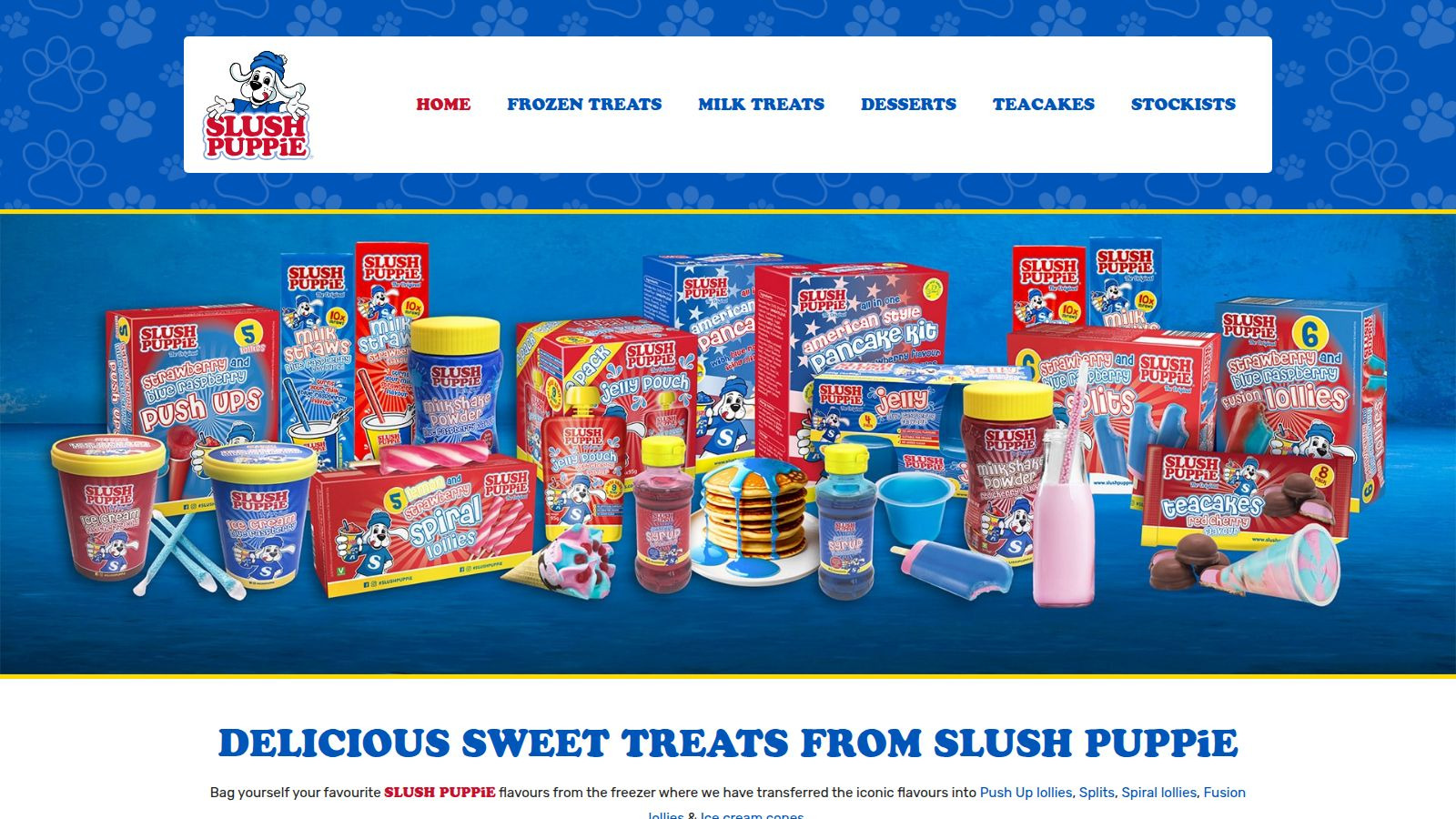 Screenshot of the SLUSH PUPPiE Treats website