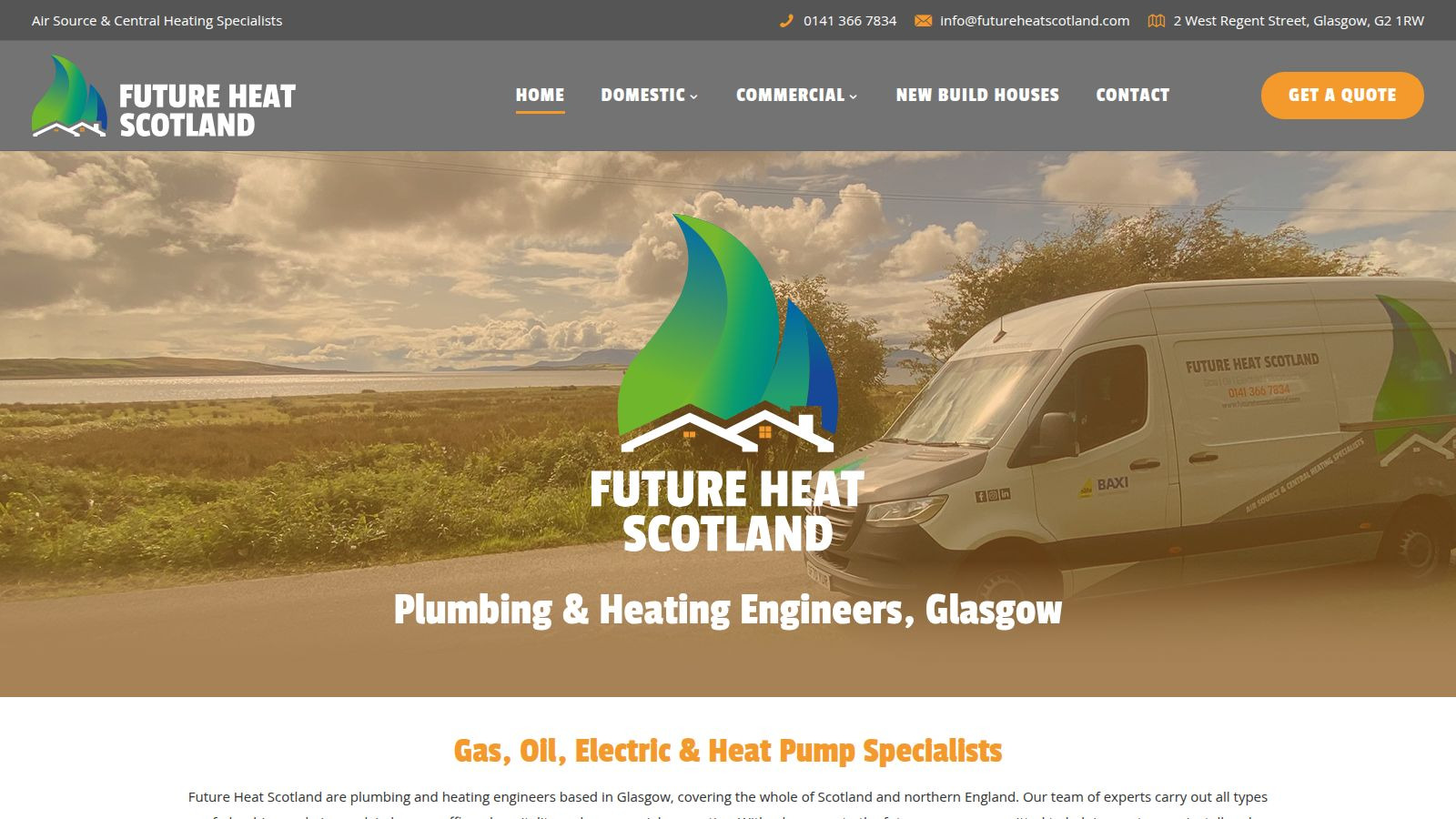 Screenshot of the Future Heat Scotland website