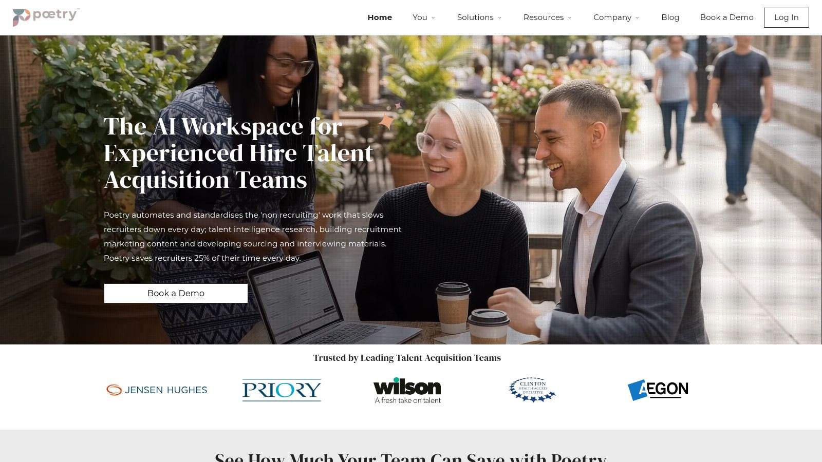 Screenshot of the Poetry HR website