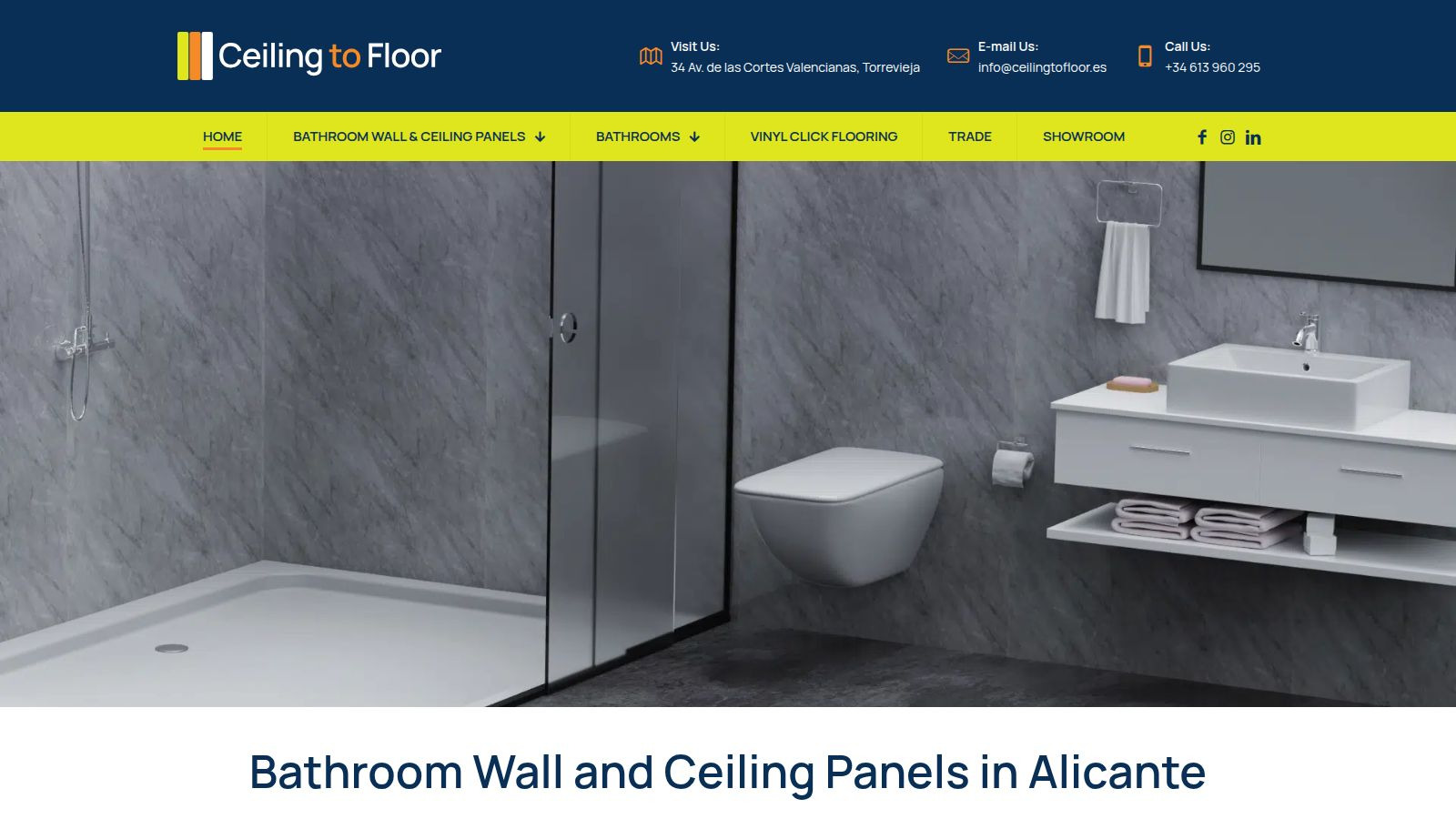 Screenshot of the Ceiling to Floor website