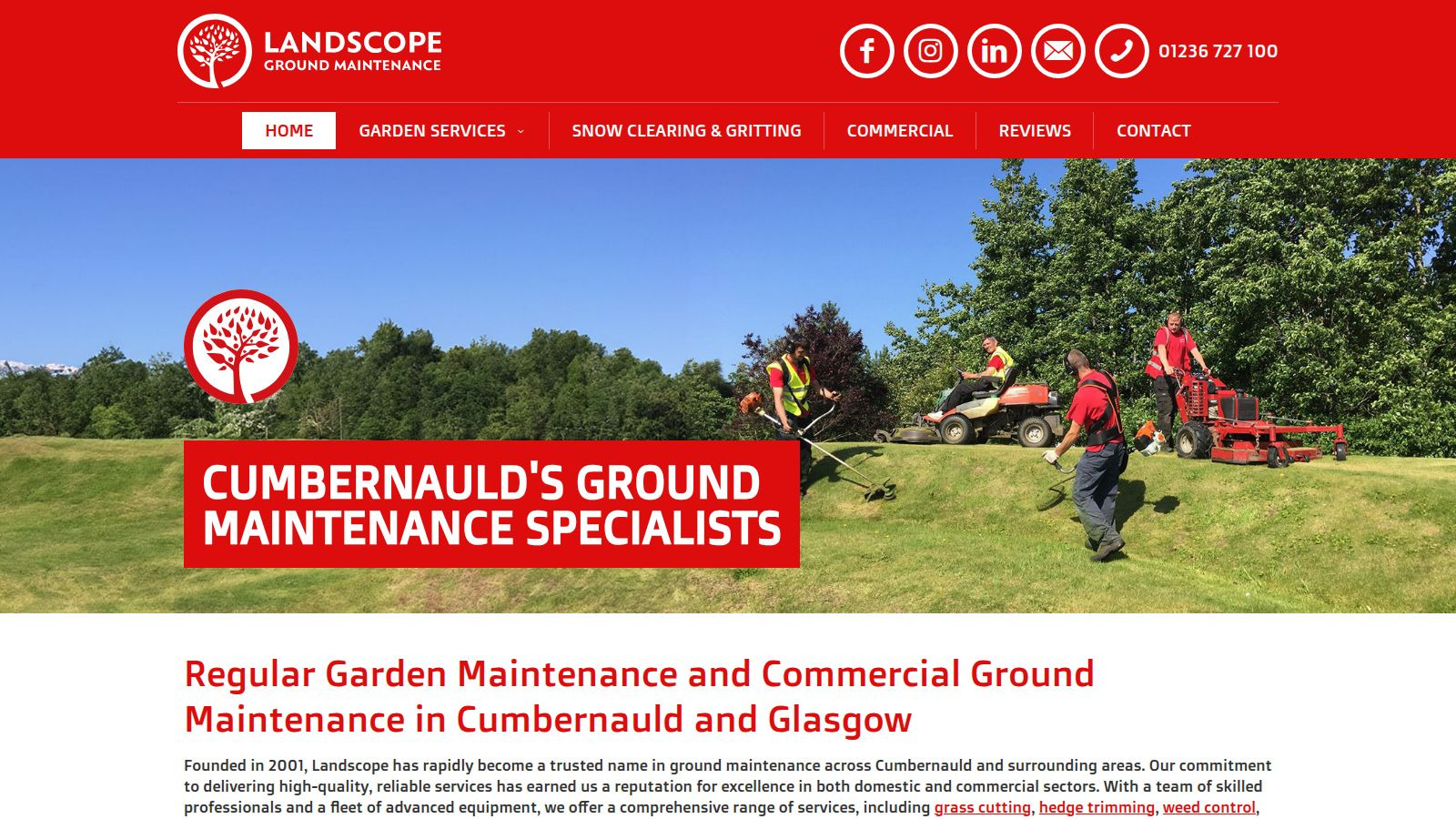 Screenshot of the Landscope website