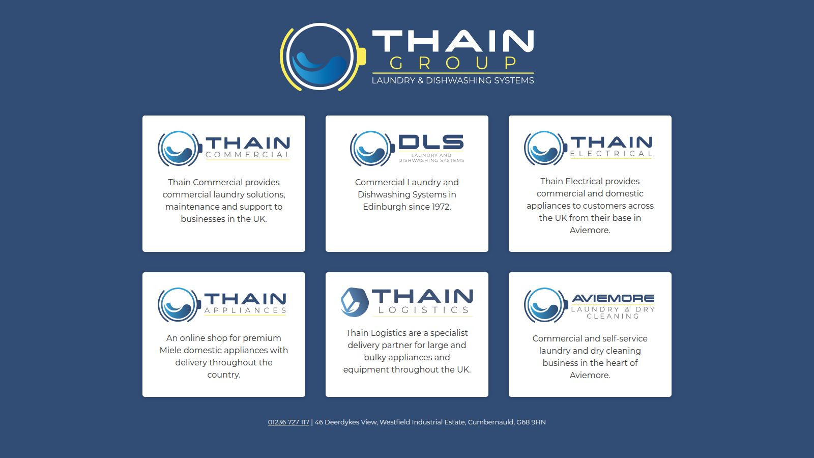 Screenshot of the Thain Group website