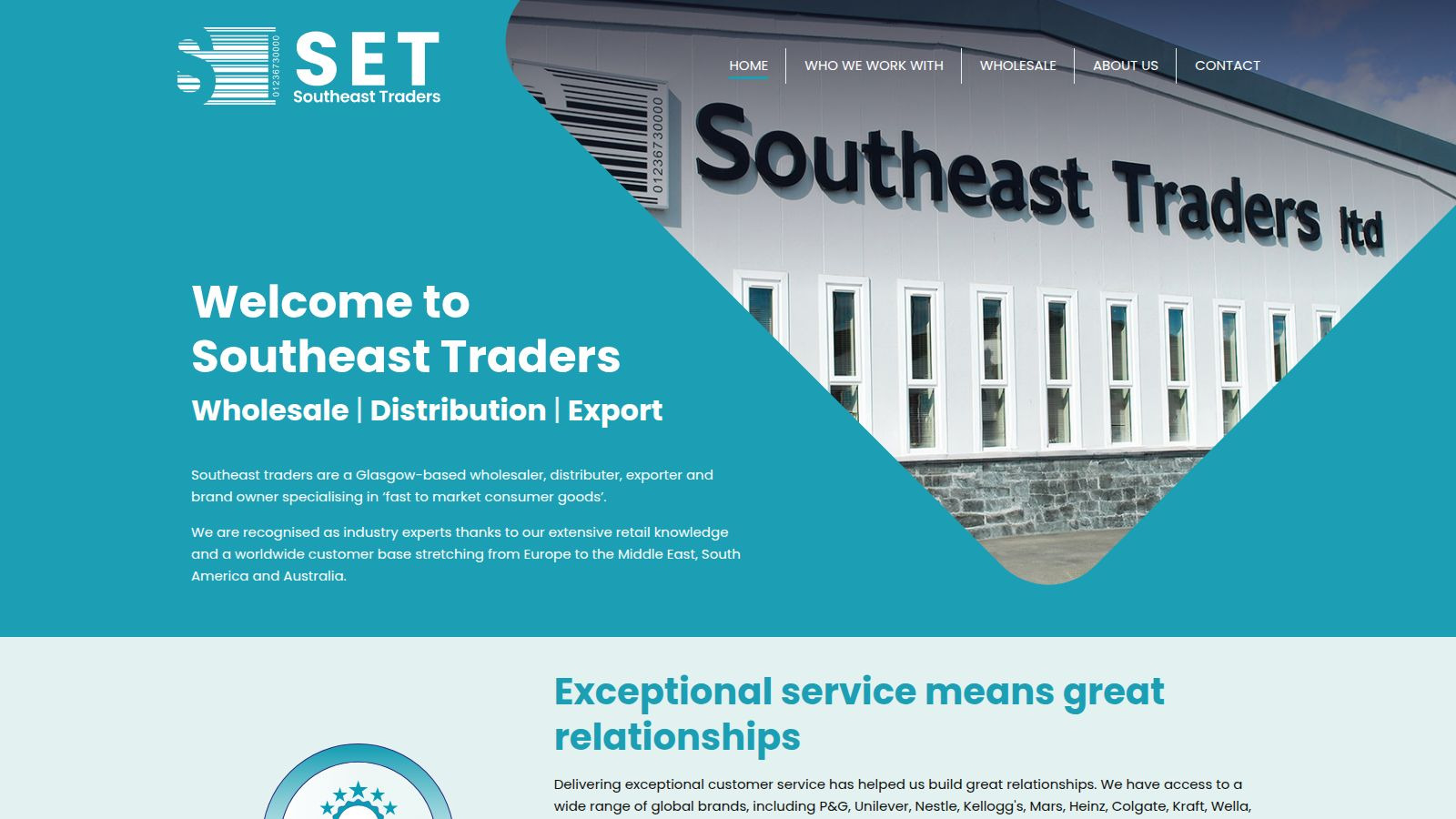 Screenshot of the Southeast Traders website