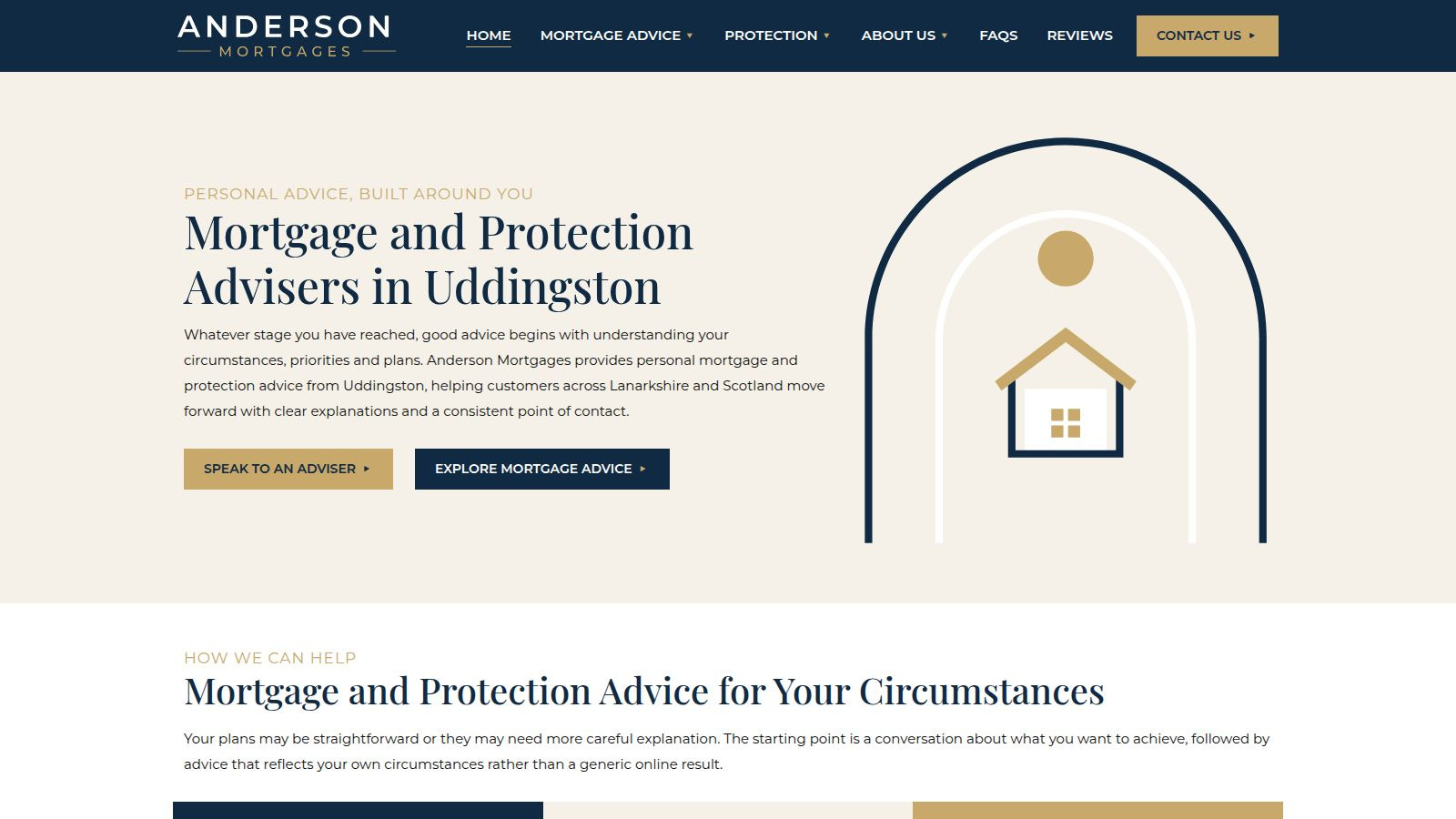 Screenshot of the Anderson Mortgages website